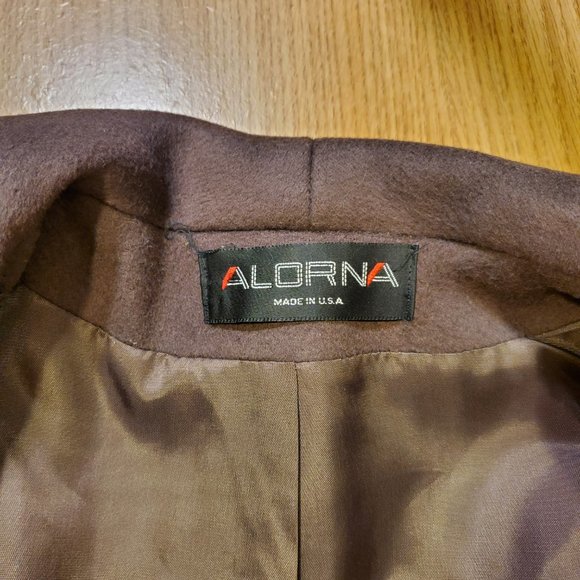 NWT Alorna Vintage Brown Wool Trench Coat Women's Size 16 - Picture 8 of 10
